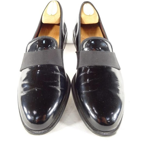 SALVATORE FERRAGAMO Antoane Tuxedo Loafer Patent Leather Black Formal Shoes 10B - Picture 1 of 11